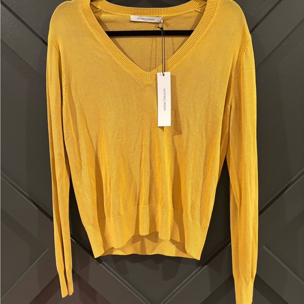 Revolve Stitches & Stripes Yellow Knit Sweater. XS